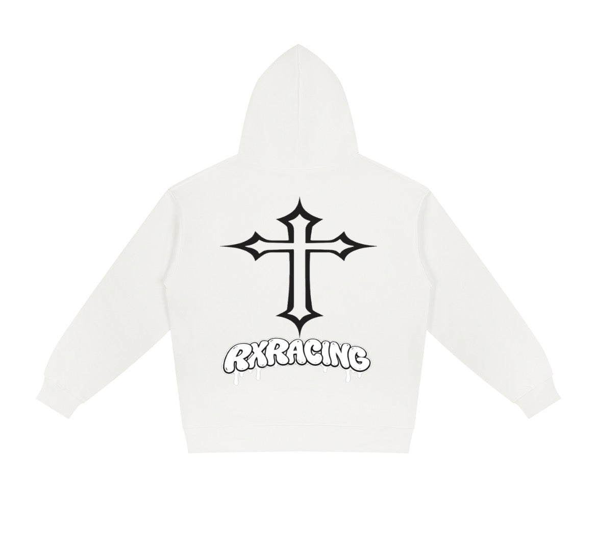 Rx Cross Hoodie-white