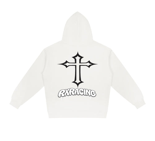 Rx Cross Hoodie-white